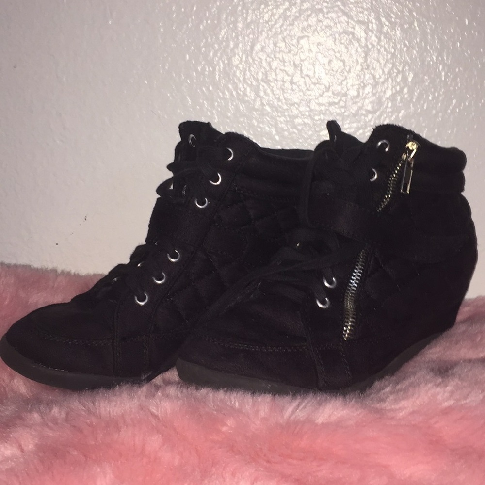 Justice Black Sneakers With Hidden Heel Inside